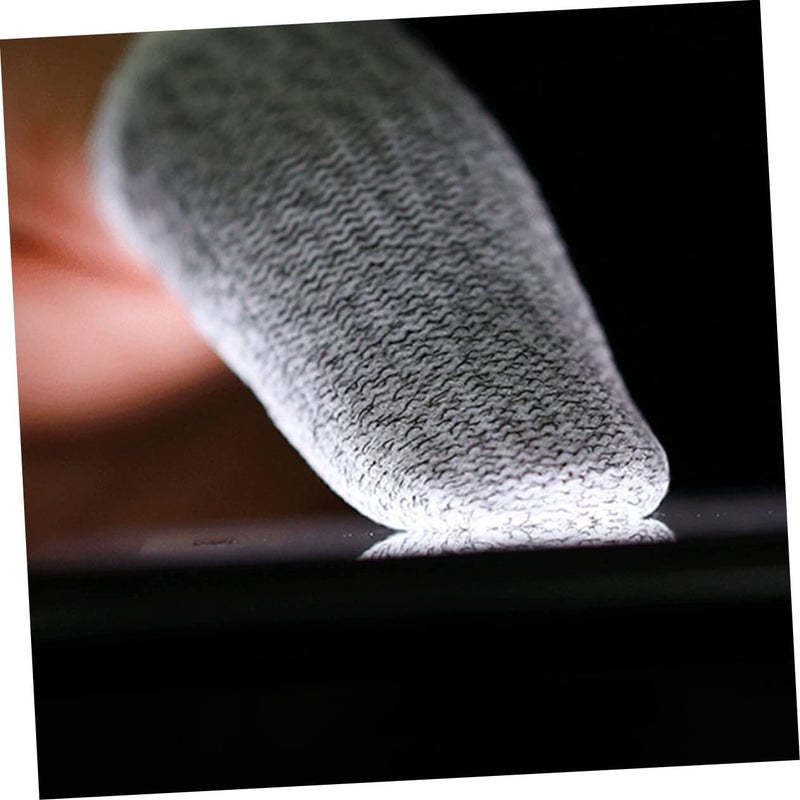 12 Pcs Silver Fiber Gaming Finger Sleeves Breathable Enhanced Touch Control Reduced Friction - Image 4