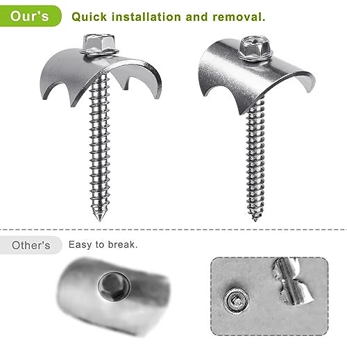 Insaga Fence Staples for Wire Fencing, 304 Stainless Steel Fence Nails, Reusable Wire Fence Staples Fasteners, 200pcs Fence Screws with Wire Fixer for Wire Mesh and Woven Fences - Image 3