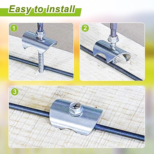 Insaga Fence Staples for Wire Fencing, 304 Stainless Steel Fence Nails, Reusable Wire Fence Staples Fasteners, 200pcs Fence Screws with Wire Fixer for Wire Mesh and Woven Fences - Image 5