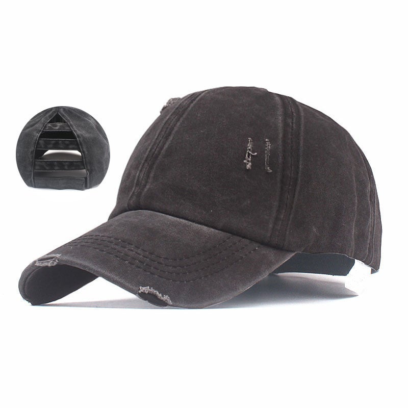 Baseball Cap New Washed Ponytail Cotton Men  Sun Protection  Hat - Image 2