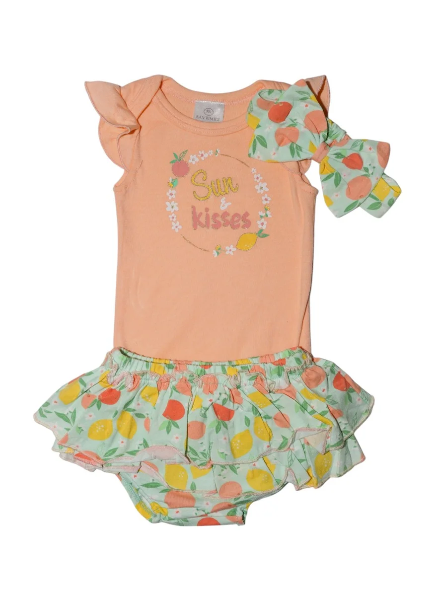 بمبىمىشى Bambimici Leila Fruit Print Baby Suit Set