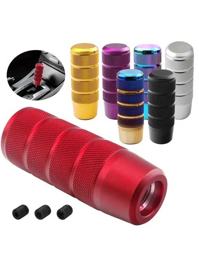 Titanium Aluminum Knurled Non Slip Universal Manual Transmission Gear Shift Knob - Image 1