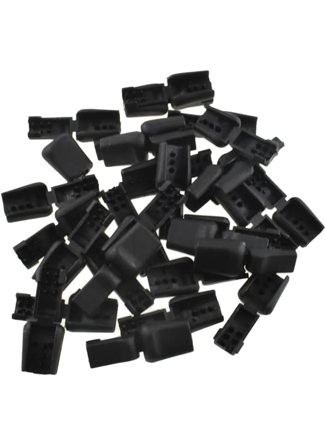 Boscoqo Zipper Pulls Cord Lock Prevent Fray Ends Hold Securely Simple Adjust Plastic Shoe Lace Clip Buckle Zipcords Stopper Black 30 PCS for Paracord Back Drawstring Bag Elastic String  - Image 1
