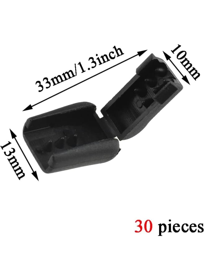 Boscoqo Zipper Pulls Cord Lock Prevent Fray Ends Hold Securely Simple Adjust Plastic Shoe Lace Clip Buckle Zipcords Stopper Black 30 PCS for Paracord Back Drawstring Bag Elastic String  - Image 2