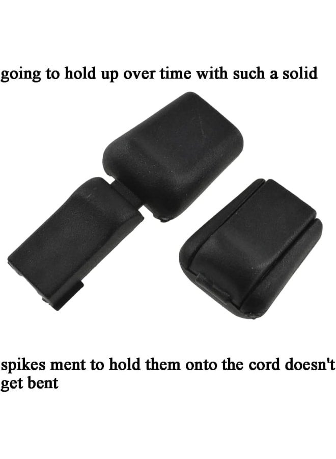 Boscoqo Zipper Pulls Cord Lock Prevent Fray Ends Hold Securely Simple Adjust Plastic Shoe Lace Clip Buckle Zipcords Stopper Black 30 PCS for Paracord Back Drawstring Bag Elastic String  - Image 3