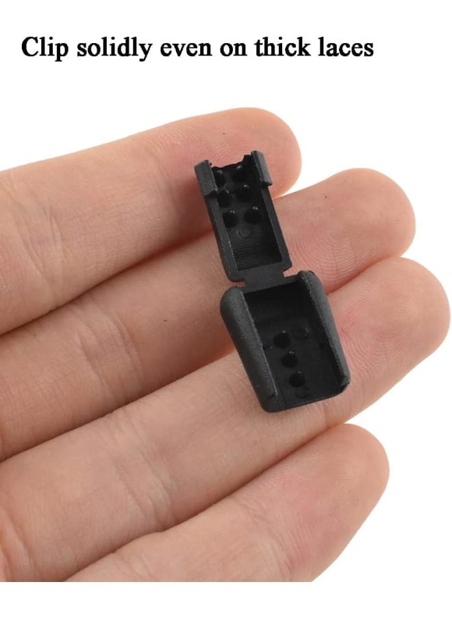 Boscoqo Zipper Pulls Cord Lock Prevent Fray Ends Hold Securely Simple Adjust Plastic Shoe Lace Clip Buckle Zipcords Stopper Black 30 PCS for Paracord Back Drawstring Bag Elastic String  - Image 5