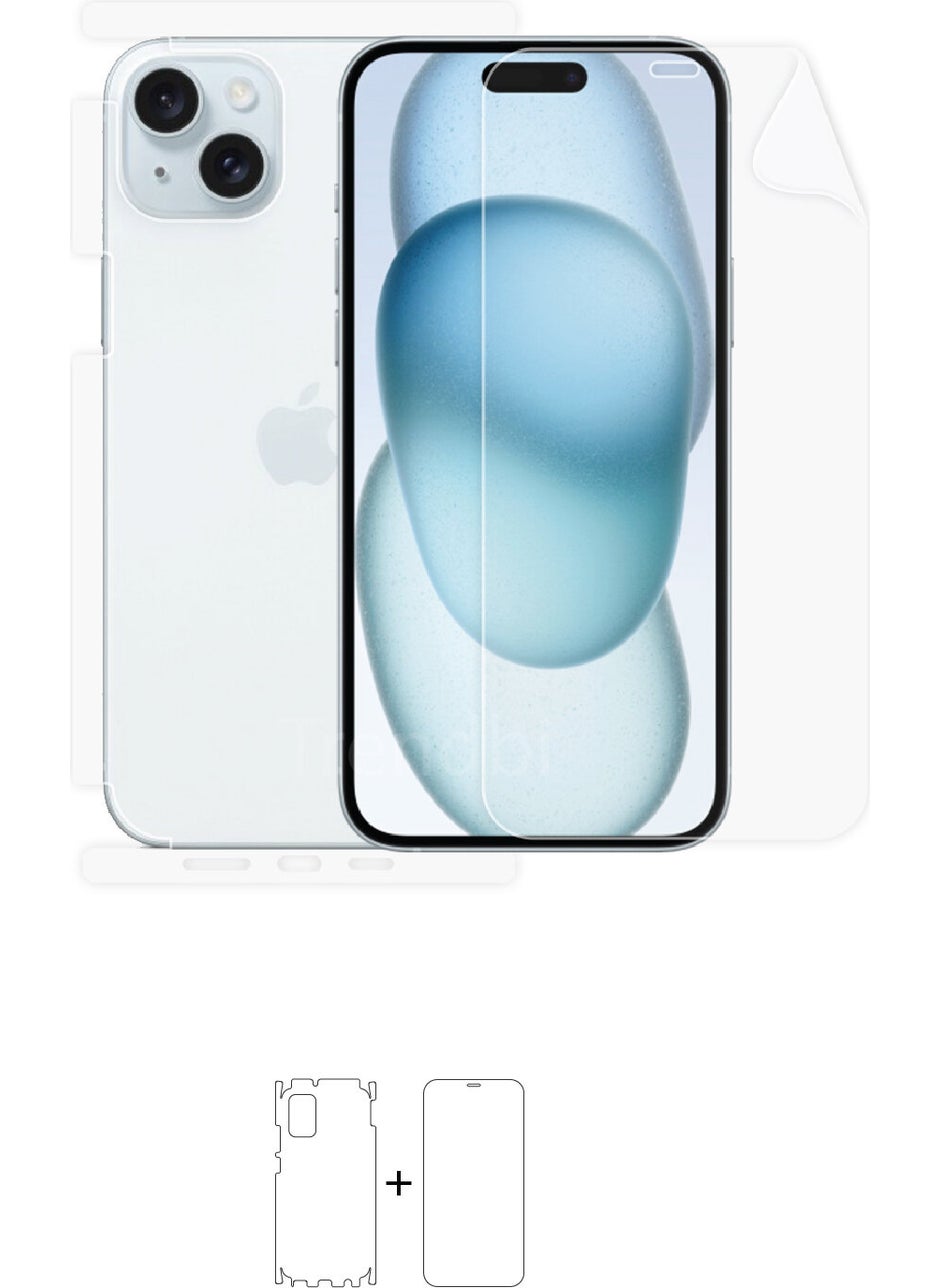 Wrapsol - iPhone 15 Plus Full Body 360 Degree Front Back Side Protective Polyurethane Film - Image 1