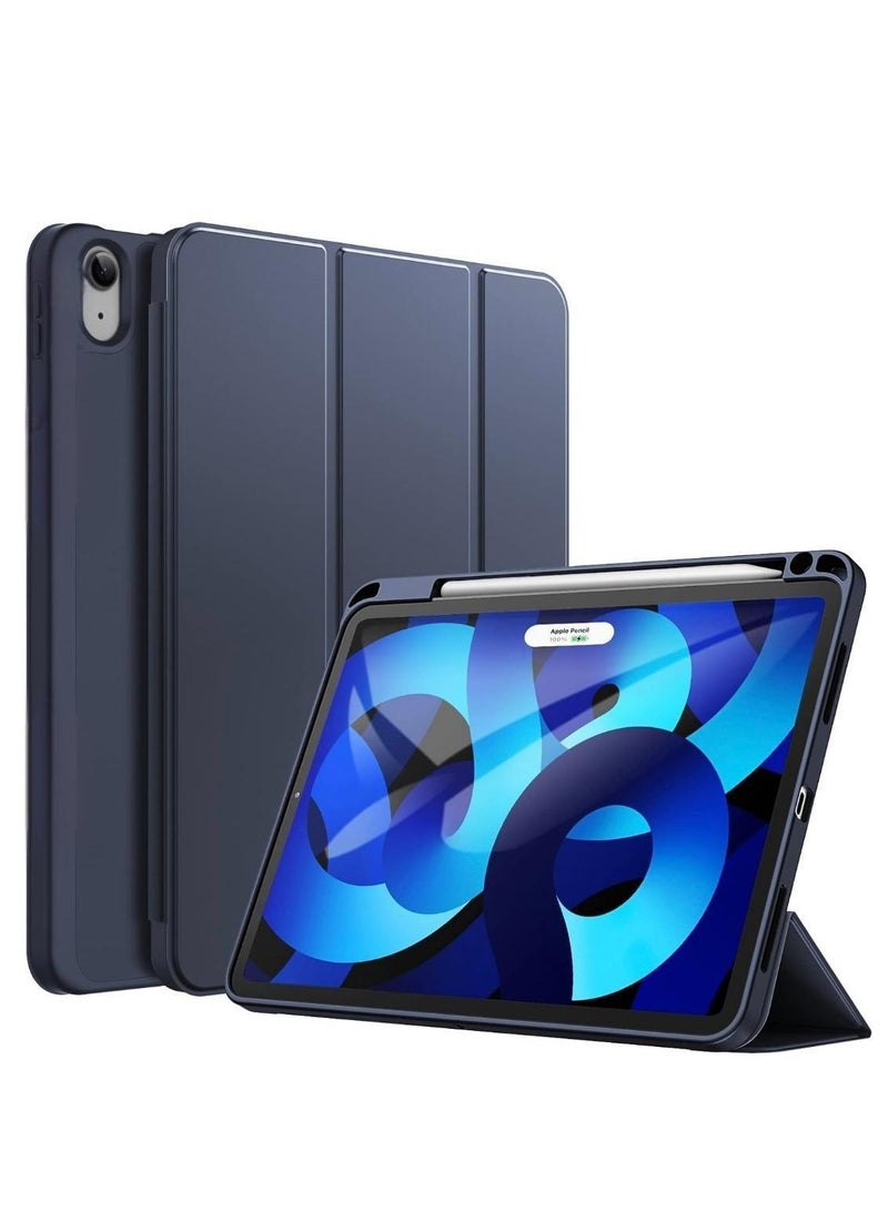آرمور كفر ايباد اير 11 بوصة 2024 , ايباد اير 4/5 (2020/2022) مع حامل قلم ذكي ،غطاء ذكي رفيع بمسند اغلاق/تشغيل الشاشة تلقائي ، أزرق - Image 1