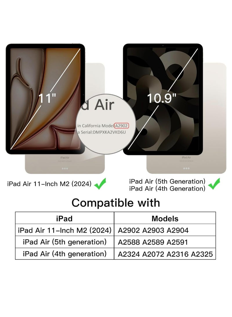 آرمور كفر ايباد اير 11 بوصة 2024 , ايباد اير 4/5 (2020/2022) مع حامل قلم ذكي ،غطاء ذكي رفيع بمسند اغلاق/تشغيل الشاشة تلقائي ، أزرق - Image 2