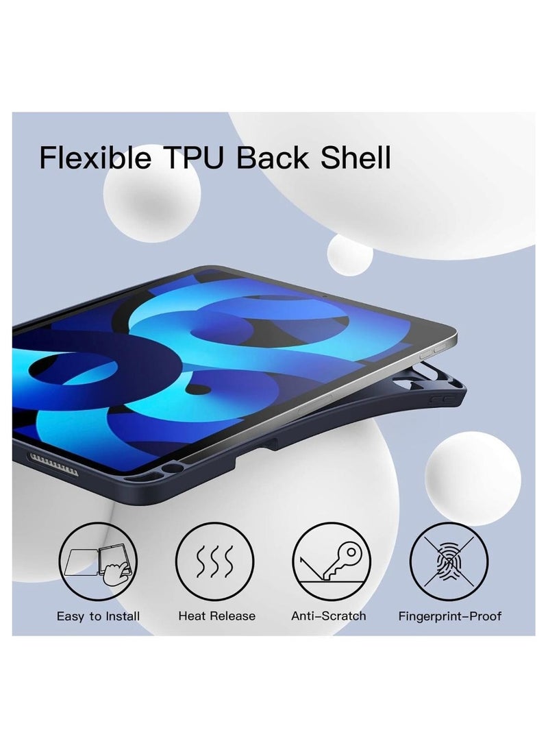 آرمور كفر ايباد اير 11 بوصة 2024 , ايباد اير 4/5 (2020/2022) مع حامل قلم ذكي ،غطاء ذكي رفيع بمسند اغلاق/تشغيل الشاشة تلقائي ، أزرق - Image 3