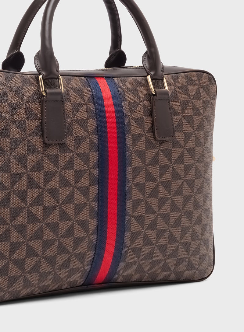 Robert Wood Premium Webbing Detail Laptop Bag  - Image 4