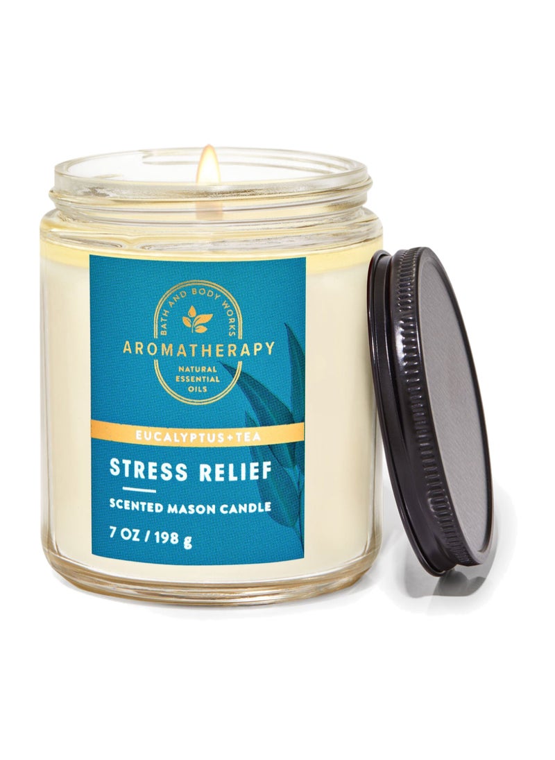 Bath & Body Works Eucalyptus Tea Mason Single Wick Candle 