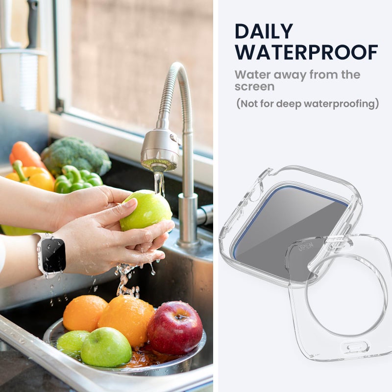 Tensea (2-in-1 for Waterproof Apple Watch Screen Protector Case 40mm SE 3/SE 2nd Generation/SE/Series 6 5 4, iWatch PC Face Cover with Privacy Tempered Glass Film [26Â° Anti Spy] [360Â° Full Protection] - Image 4