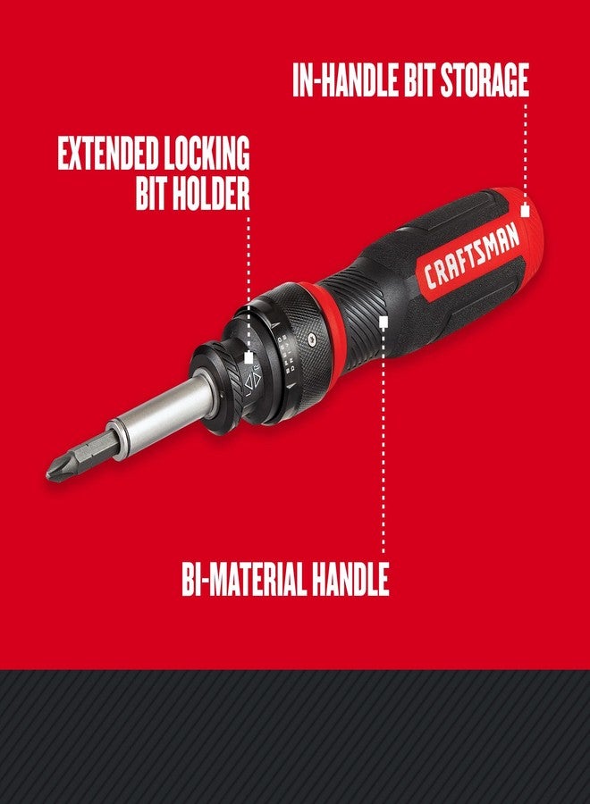 CRAFTSMAN Ratcheting Screwdriver, SpeedDrive, 2” Double Ended Bits Included, Handle Holds Up To 6 Bits (CMHT68129) - Image 3
