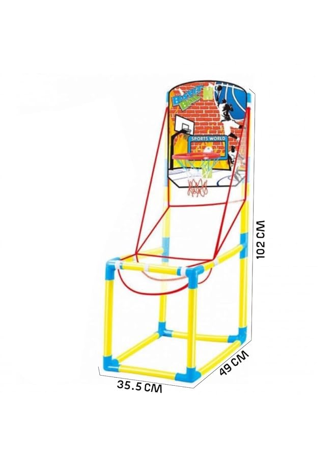 IToys Sports World Basketball Hoop Set Basketball For Kids. - Image 3