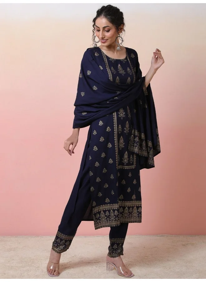 أيه كيه إس طقم كورتا وسروال بطبعات عرقية مع دوباتا