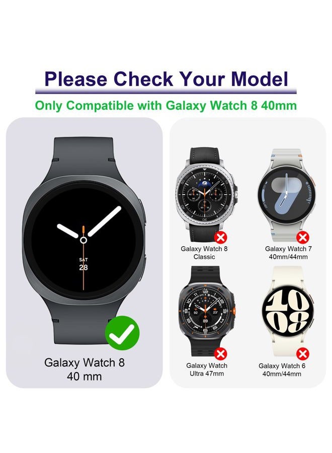 Bougraite 12 Pack Case for Samsung Galaxy Watch 8 40mm, Tempered Glass Screen Protector, Hard PC Scratch Resistant Protective Case, Compatible with Galaxy Watch 8 40mm - Image 2