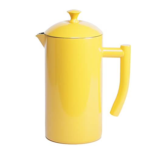 Frieling DoubleWalled Stainless Steel French Press Coffee Maker  Sunshine Yellow  34 fl oz  Camping Insulated French Press Coffee Pot
