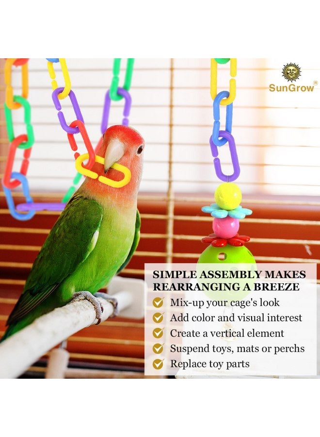 SunGrow Rainbow C-Clips Plastic Chain Links, Bird Swing & Climbing Chain Cage Toy Clips & Hooks, DIY Kids Learning Toys for Classroom, Suitable for Sugar Glider, Rat, Parrot, Bird - Image 5