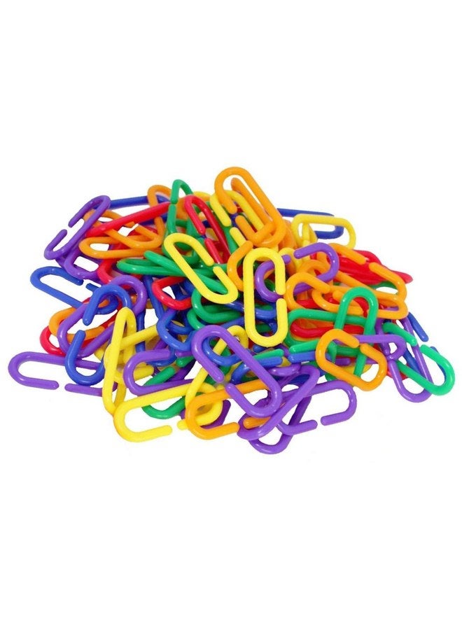 SunGrow Rainbow C-Clips Plastic Chain Links, Bird Swing & Climbing Chain Cage Toy Clips & Hooks, DIY Kids Learning Toys for Classroom, Suitable for Sugar Glider, Rat, Parrot, Bird - Image 1
