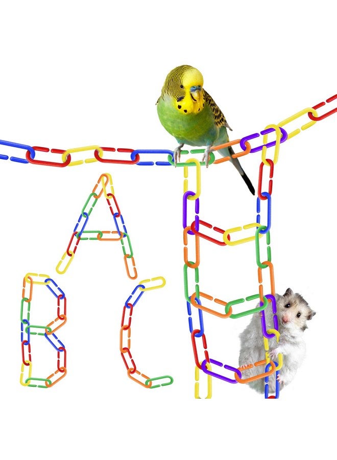 SunGrow Rainbow C-Clips Plastic Chain Links, Bird Swing & Climbing Chain Cage Toy Clips & Hooks, DIY Kids Learning Toys for Classroom, Suitable for Sugar Glider, Rat, Parrot, Bird - Image 2