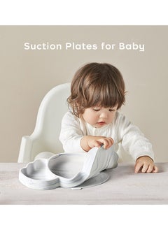 Babycare Babycare - Silicone Divided Plate Set, Elephant Design, Monin Blue, BPA-Free, Non-Toxic, Safe for Babies, Easy to Clean, Durable Plate, Divided Sections, Non-Slip Base, Ideal for Toddlers and Infants  - Image 4