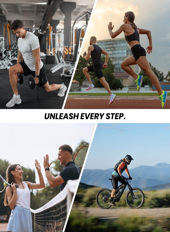 GoWith Unisex Athletic Fit Running Socks, Anti-Blister Cushioned Performance Socks, Seamless Padded Workout Socks, 2 Pairs, Black-Jeans, Large, M 3593 - Image 4