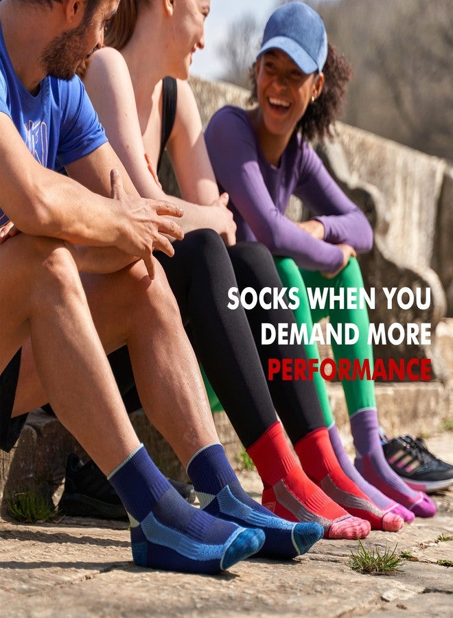 GoWith Unisex Athletic Fit Running Socks, Anti-Blister Cushioned Performance Socks, Seamless Padded Workout Socks, 2 Pairs, Black-Jeans, Large, M 3593 - Image 2