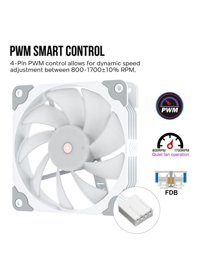 Vetroo V5 White CPU Air Cooler w/ 5 Heat Pipes 120mm PWM Processor Cooler for Intel LGA 1700/1200/115X AMD Ryzen AM4 w/Addressable RGB Lighting Sync - Image 4