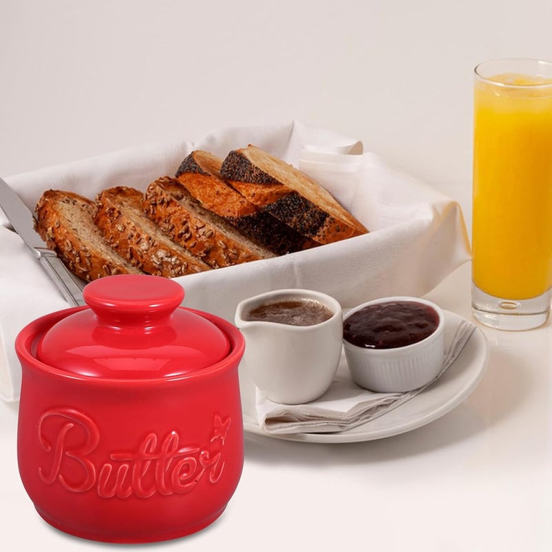Ceramic Butter Crock with Lid Traditional Covered Butter Dish for Countertop Storage for Kitchen and Home - Image 5