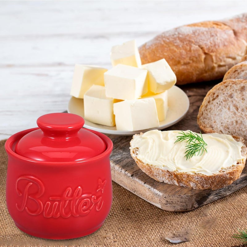 Ceramic Butter Crock with Lid Traditional Covered Butter Dish for Countertop Storage for Kitchen and Home - Image 4