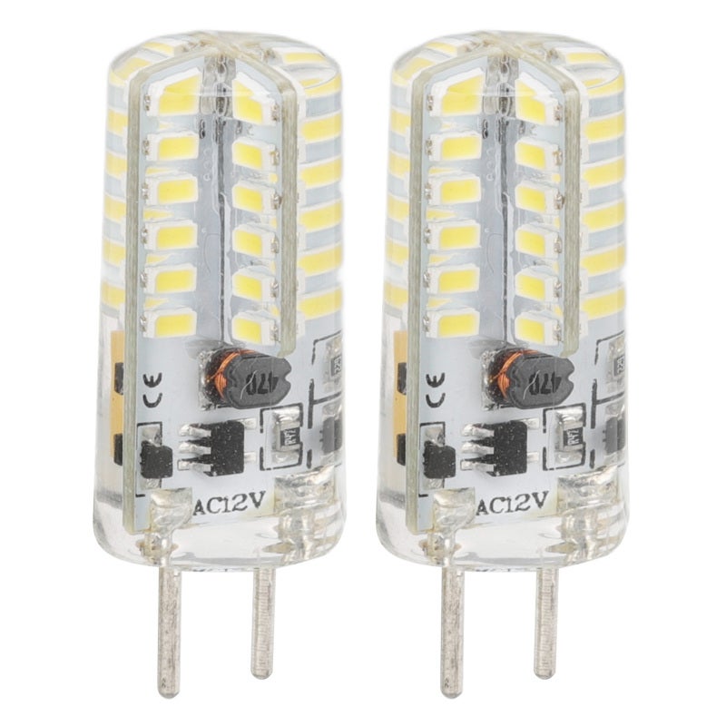 GY6.35 Bulb Eye Protection Energy Saving 6000K 3W 48 LED Light Bulb for Chandelier Table Lamp 12V 2pcs - Image 1