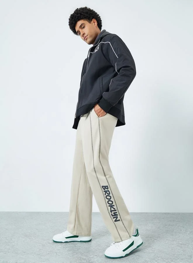 Styli  Men Oversized Side Panel Print Joggers for Men | Best Price UAE