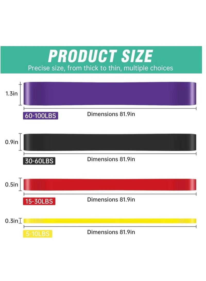 ريد ليف مجموعة أربطة مساعدة على السحب - مجموعة من 4 أربطة مقاومة للتمرين - أربطة تمدد، أربطة حركة، أربطة رفع أثقال لتدريب المقاومة، علاج طبيعي وتمارين منزلية - Image 2