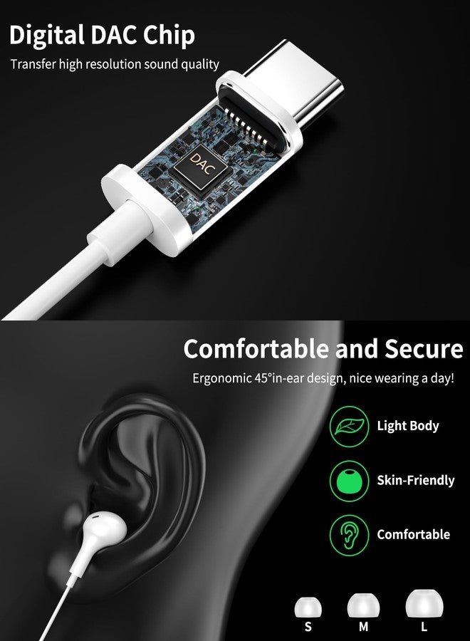 APETOO USB C Headphones with 5 Preset EQ 7 Voice Changer,Wired Earbuds Type C Earphones Noise Canceling In-Ear Headset,HD Mic,HiFi Stereo,Deep Bass,Clear Sound for Recording,Karaoke Sing,Music/Game,White - Image 5