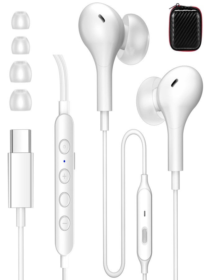APETOO USB C Headphones with 5 Preset EQ 7 Voice Changer,Wired Earbuds Type C Earphones Noise Canceling In-Ear Headset,HD Mic,HiFi Stereo,Deep Bass,Clear Sound for Recording,Karaoke Sing,Music/Game,White - Image 1