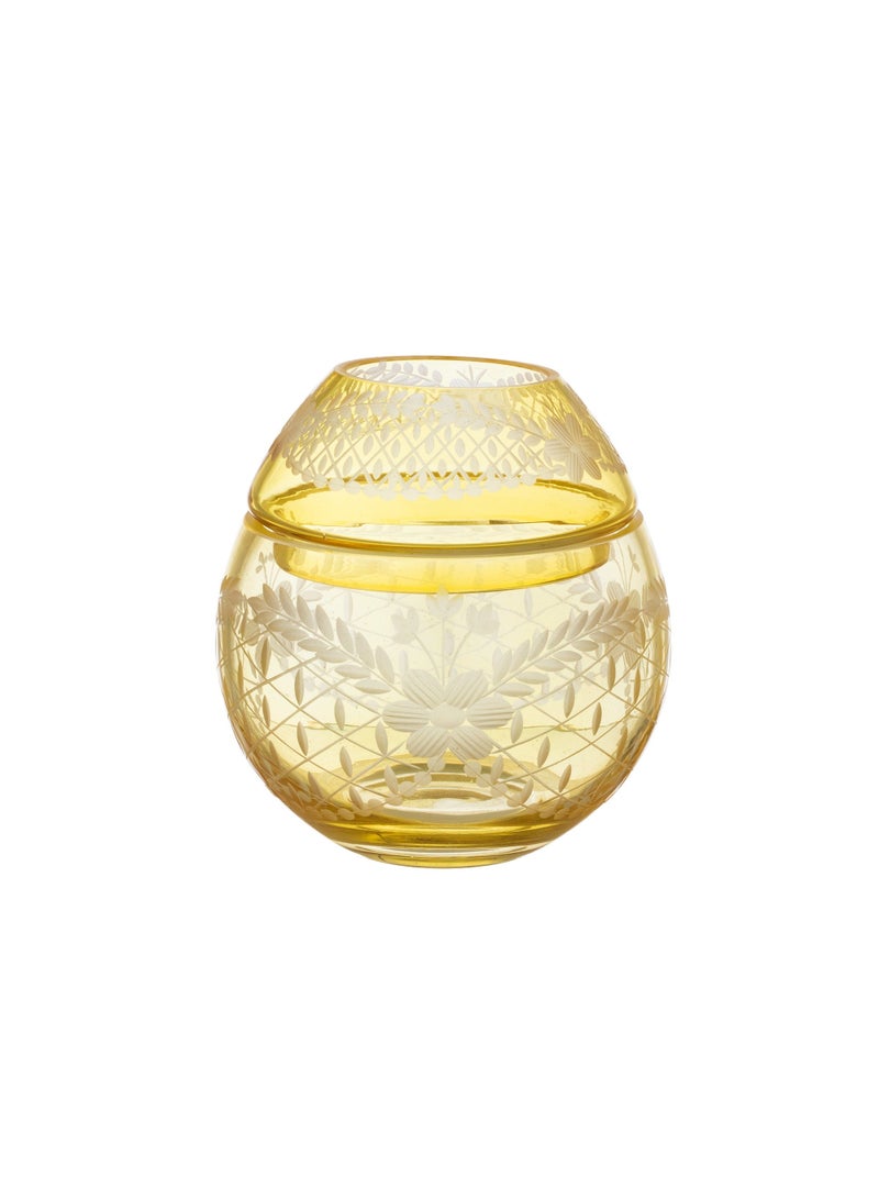 بايبلوس حامل مناديل زجاجي فاخر بتصميم زهري محفور – لمسة أناقة لبيتك - Image 3