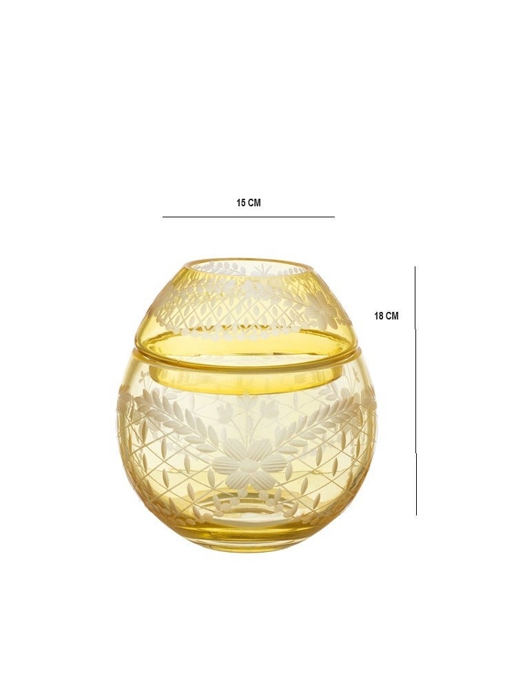 بايبلوس حامل مناديل زجاجي فاخر بتصميم زهري محفور – لمسة أناقة لبيتك - Image 5