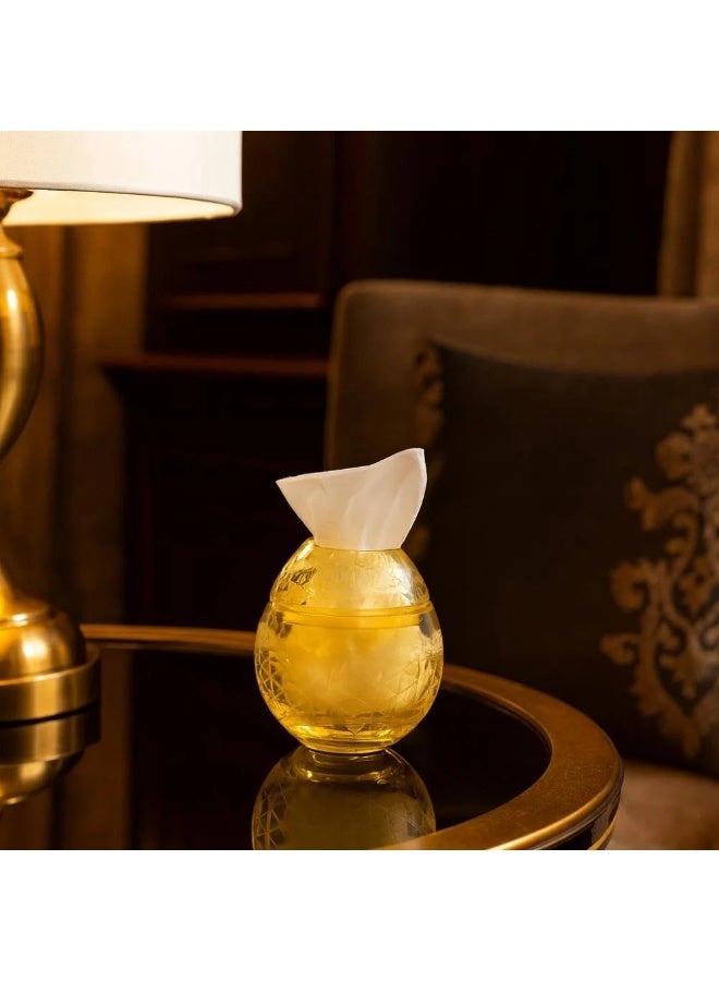 بايبلوس حامل مناديل زجاجي فاخر بتصميم زهري محفور – لمسة أناقة لبيتك - Image 1