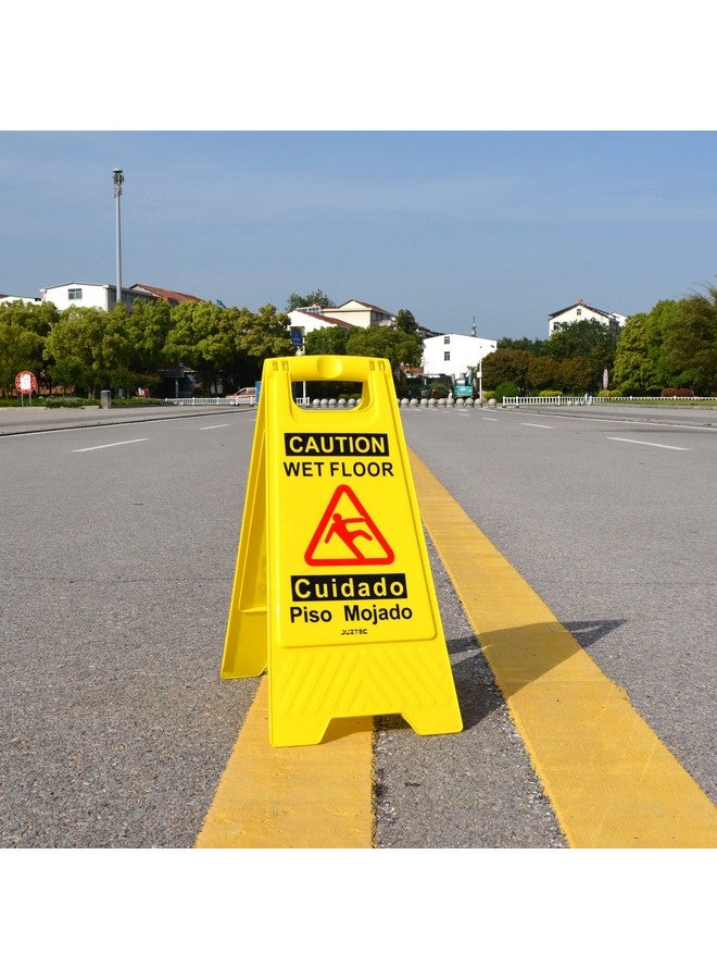 Juztec Wet Floor Sign 3 Pack Caution Wet Floor Signs Commercial For Safety Precautions ; Visible Yellow Warning Sign For Slippery Surfaces - Image 5