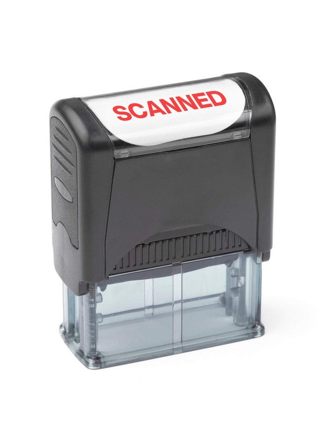 invera Self Inking Rubber Stamp, Refillable Red Ink Preinstalled - (9/16" X 1-1/2") (Scanned) - Image 1