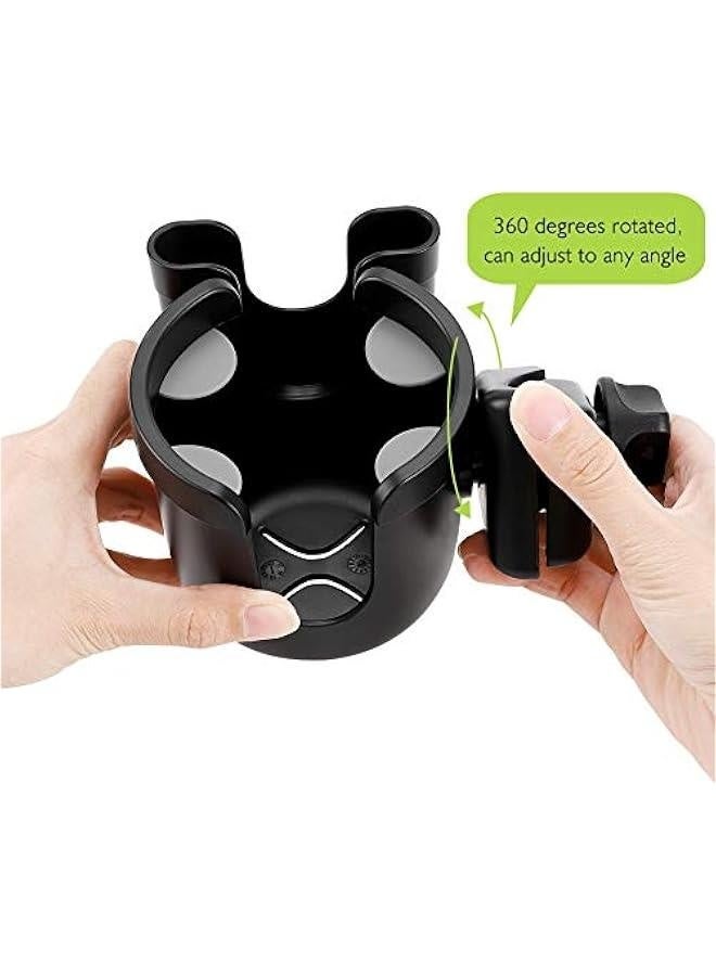 2-in-1 Walker Cup Holder with Phone Holder, Wheelchair Cup Holder, Rollator Cup Holder, Cup and Phone Holder for Walker, Wheelchair, Rollator, Mobility Scooter, Black - Image 4