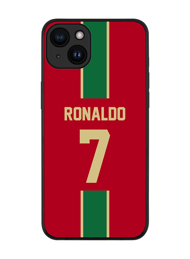 Stylizedd Cover for iPhone 15 Plus Case Rugged Black Slim fit Flexible Protective Phone Cases - Football Team - PortugalPlayer Name - Ronaldo - Image 1