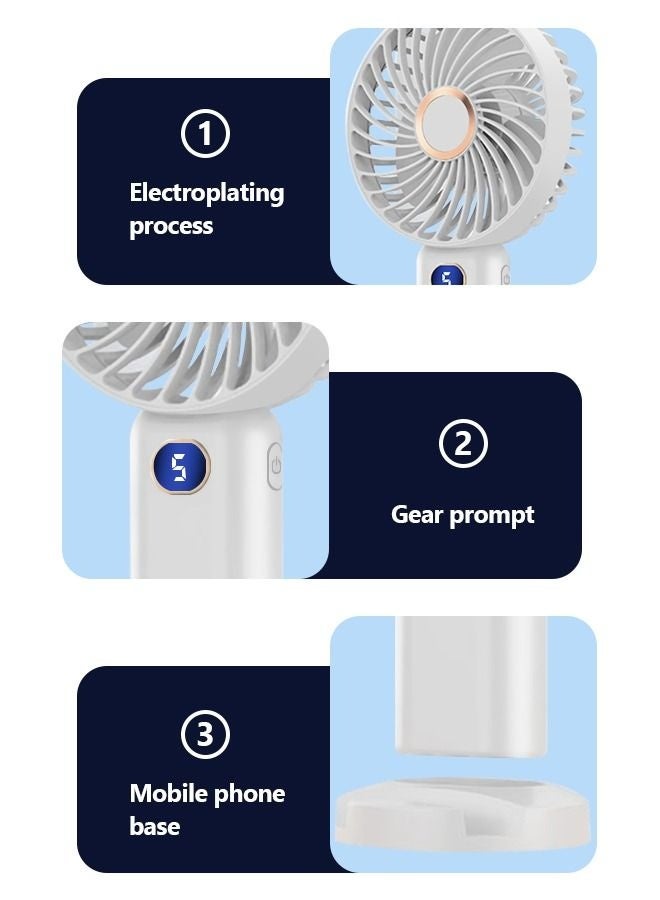 Hirospace Portable Handheld Fan-5 Gear Personal Fan-Mini Fan Multifunctional-Digital Display Silent Fan-Long Endurance Pocket Fan - Image 4