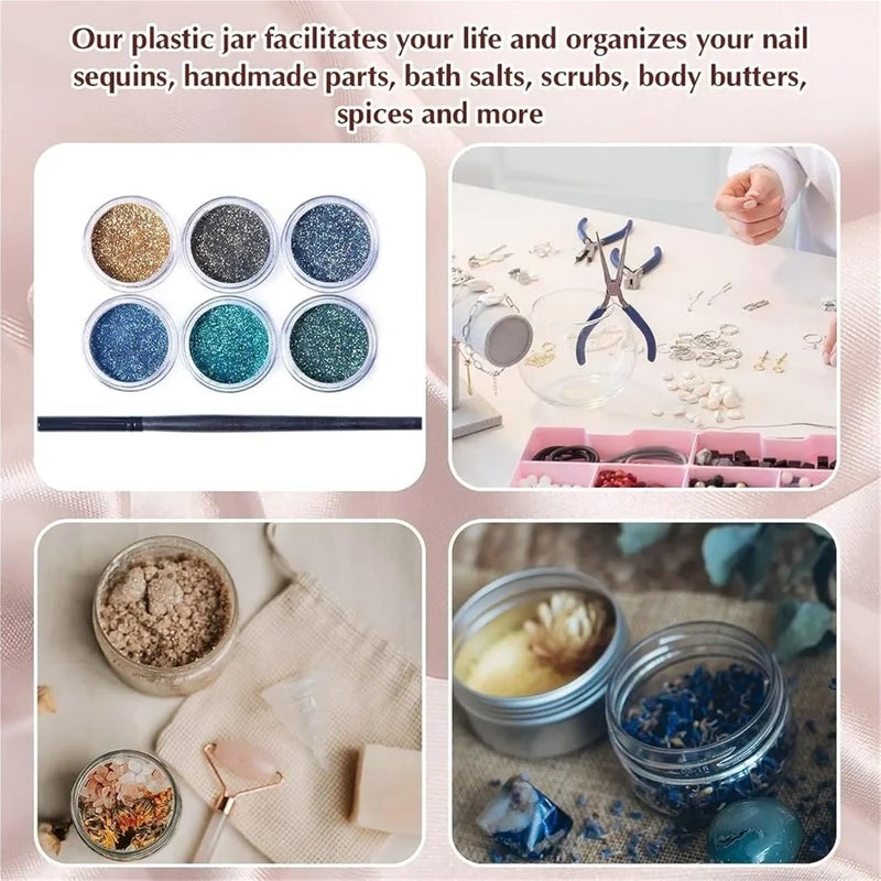 Lip Scrub Containers 50PCS 2/3/5/10/15/20ml Protable Plastic Jars with Lids Small Clear Cosmetic Containers for Lotion Cream Travel Storage(WHITE,5ml) - Image 5