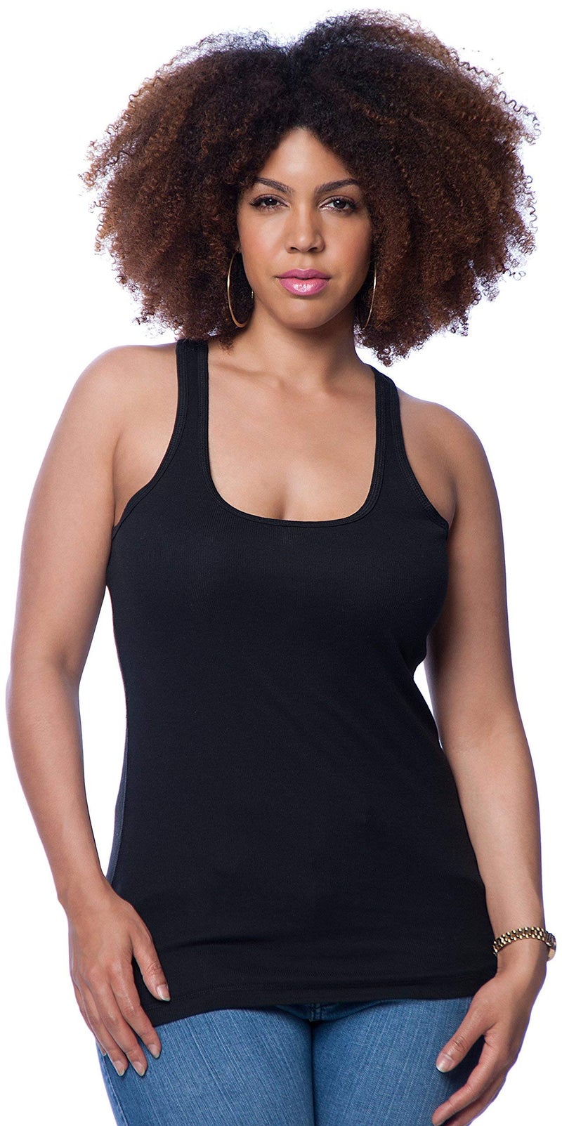 Zenana Outfitters 4 Pack Womens Basic Ribbed Racerback Tank Top WHITE/WHITE/BLACK/BLACK M - Image 4