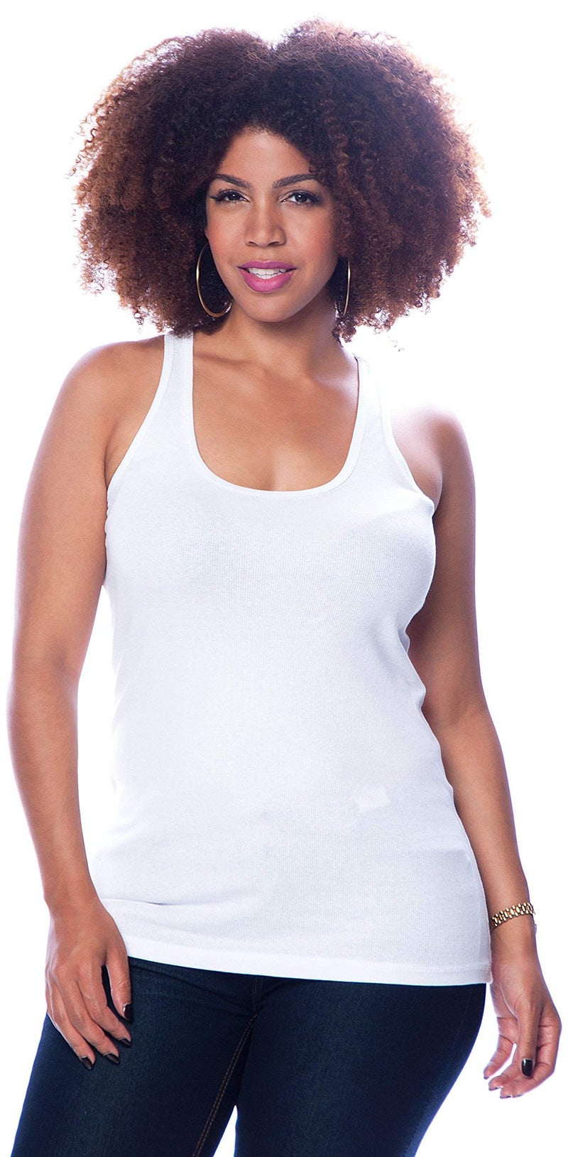 Zenana Outfitters 4 Pack Womens Basic Ribbed Racerback Tank Top WHITE/WHITE/BLACK/BLACK M - Image 5