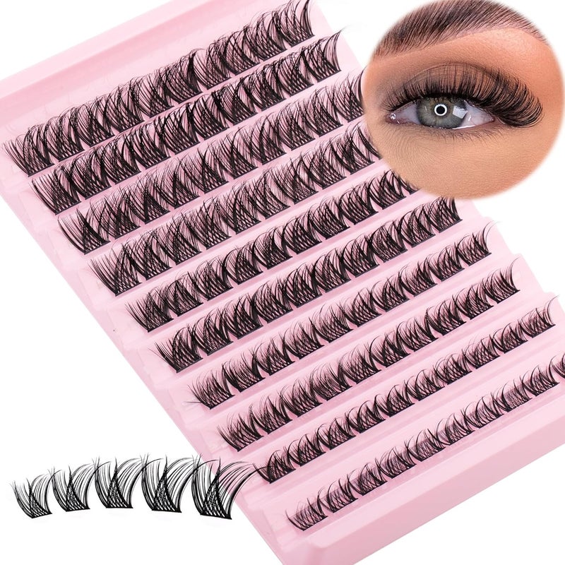 GEMERRY Cluster lashes DIY Eyelash Extenisons 816mm D Curl Fluffy Individual Natural Wispy Lashes Reusable Eyelash Extension at Home Naturally