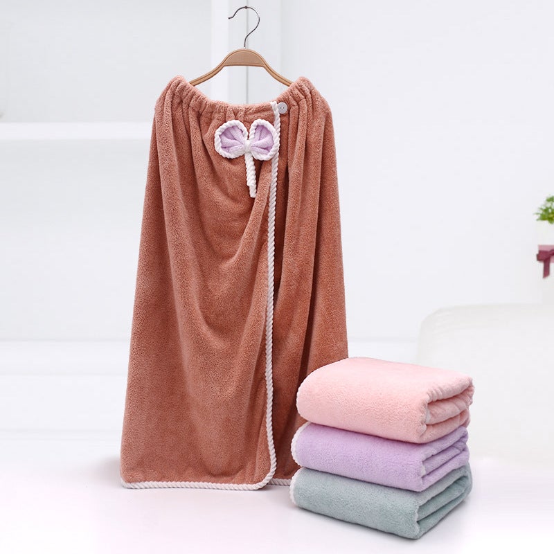 Coral Fleece Bath Towel Wrap, Quick Dry Absorbent, Beach Towel - Image 1