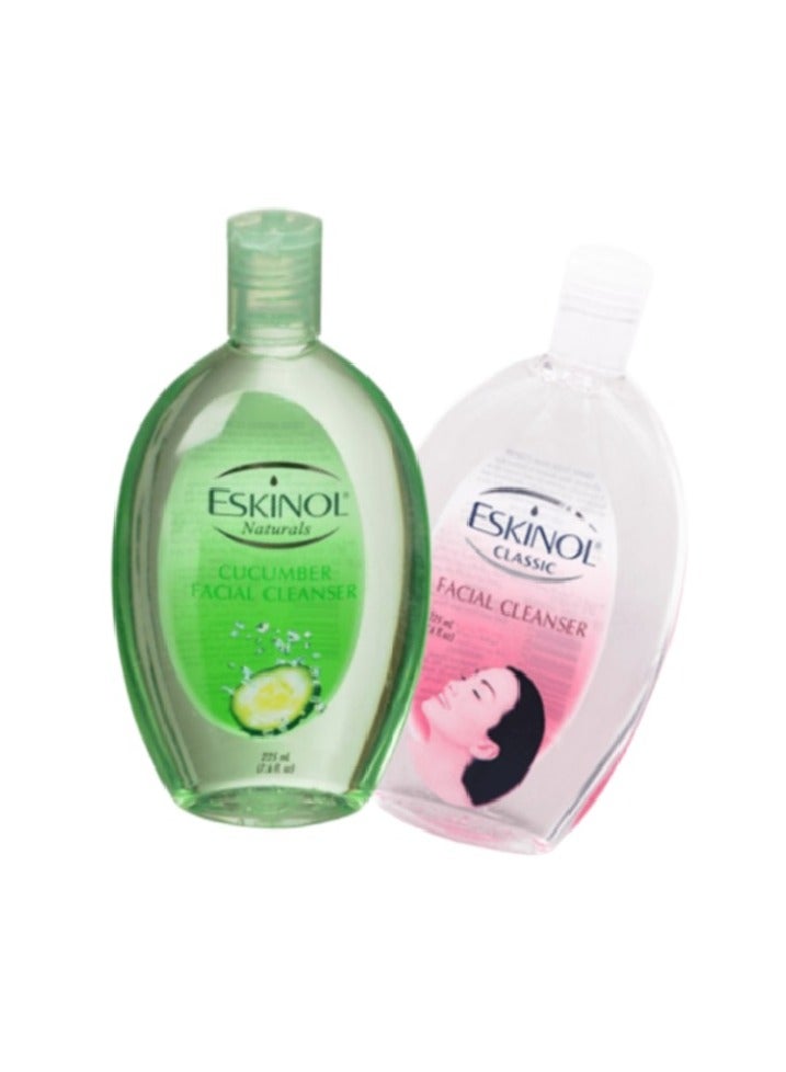 إسكينول قطعتين من  غسول الوجه إسكينول بالخيار وكلاسيك  2 × 225 مل - Image 2